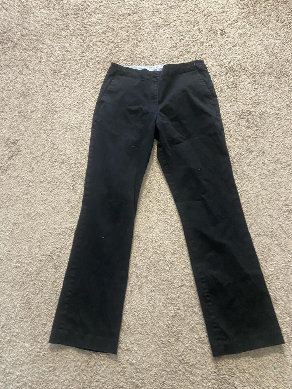 Tommy Hilfiger Pants Womens 10 Black Chino Twill Straight Leg Stretch Office